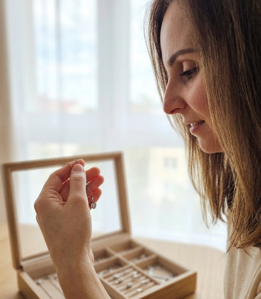 Kamča vybírá šperk k pronájmu